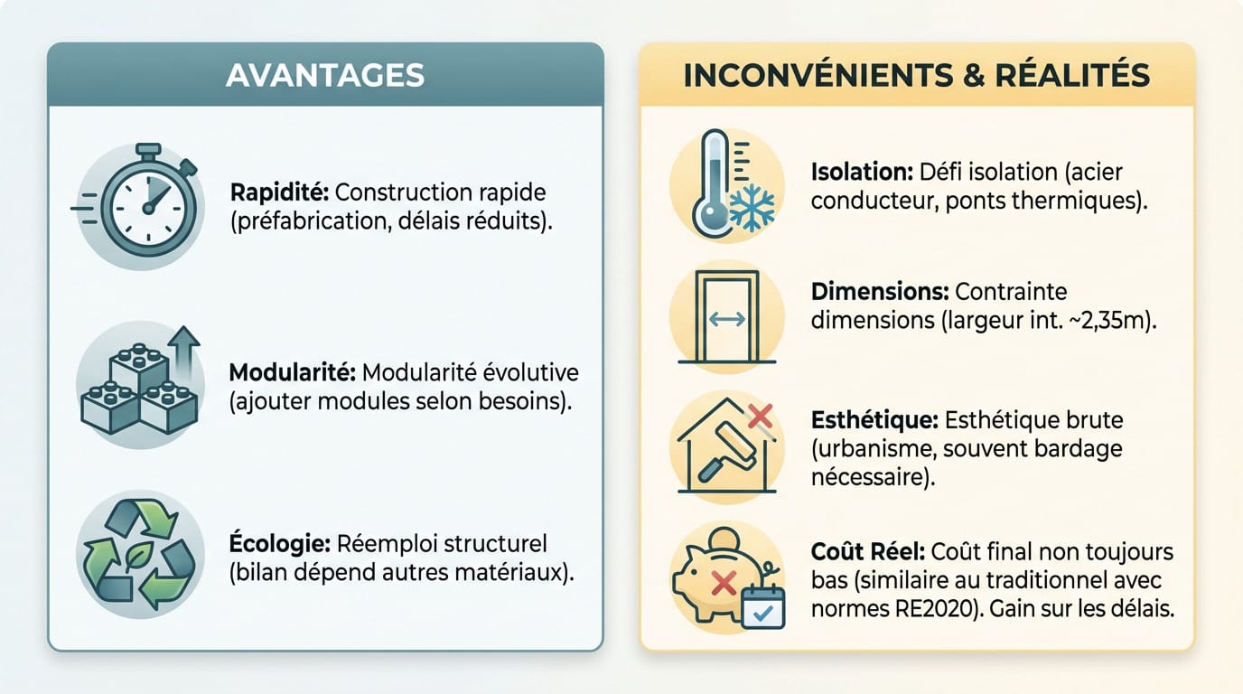 Structure de maison container en cours de transformation avec découpes et renforts en acier